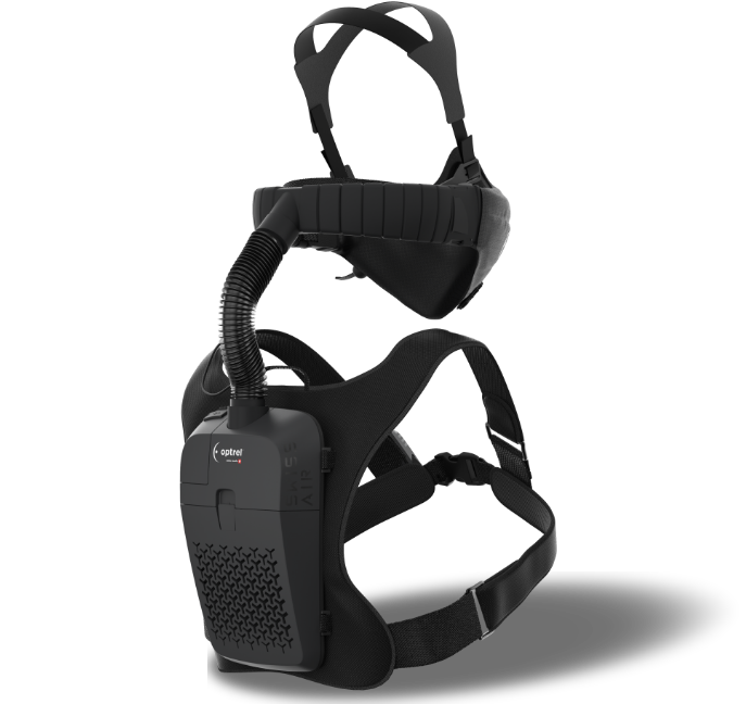 optrel swiss air powered air purifying respirator system for mining